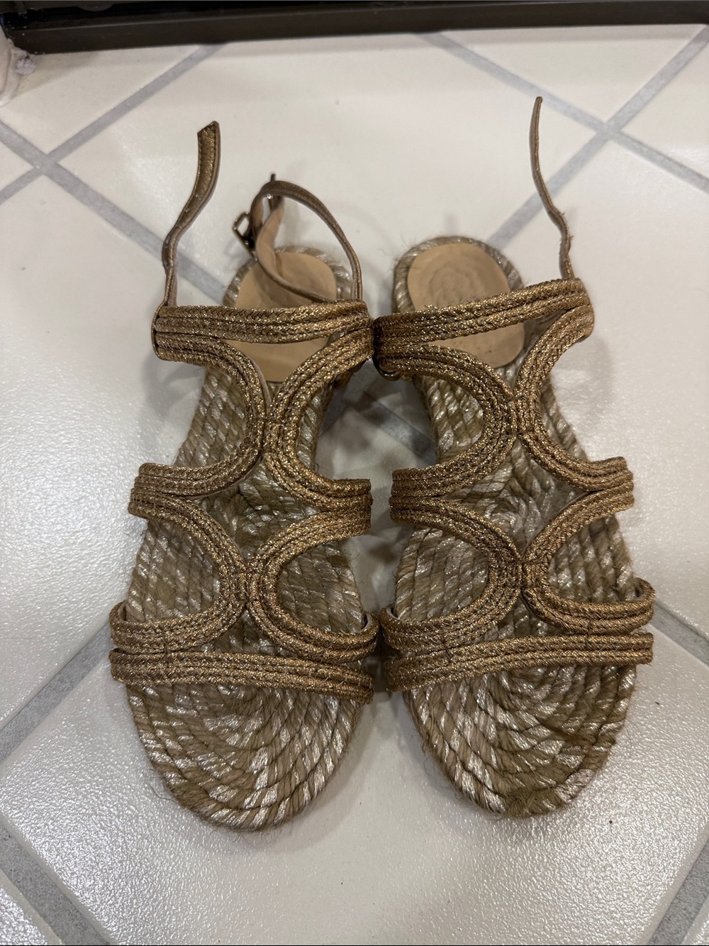 Castaner Braided Rope Metallic Bronze Strappy Sandals
